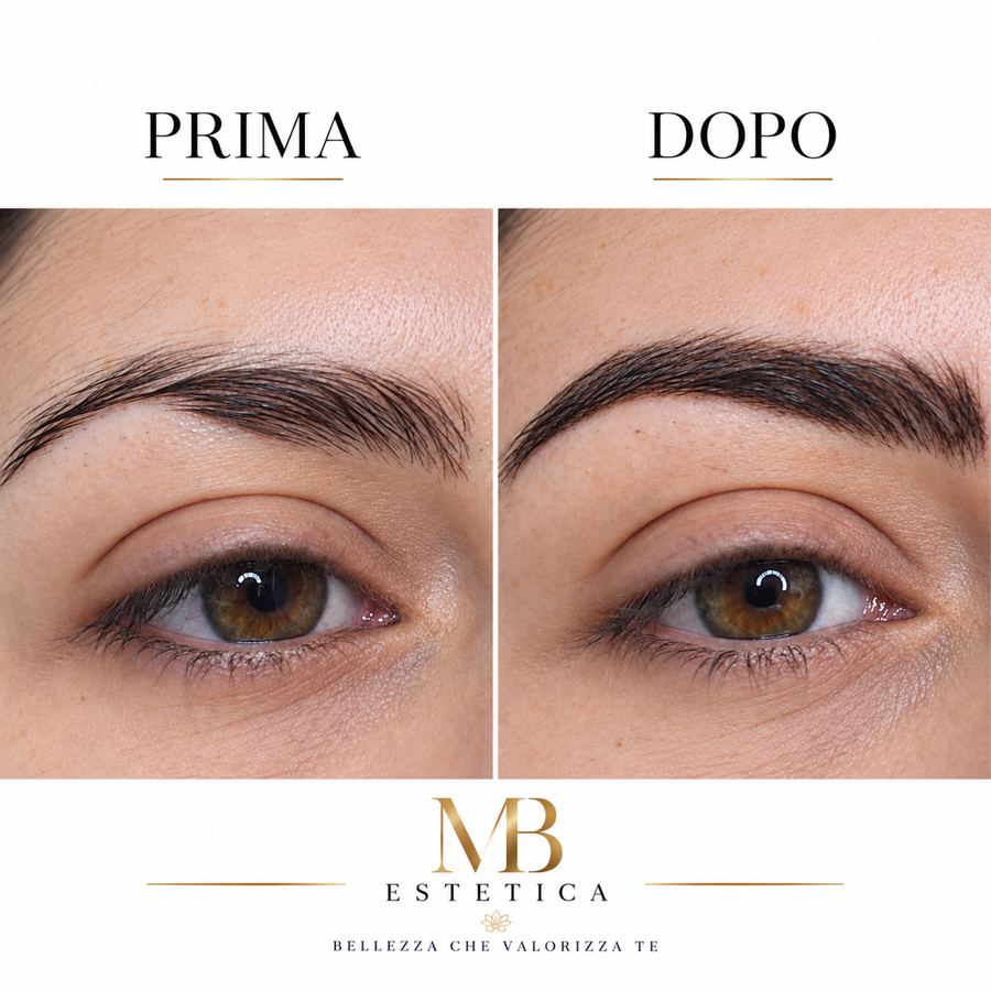 Trucco permanente sopracciglia Genova prima e dopo