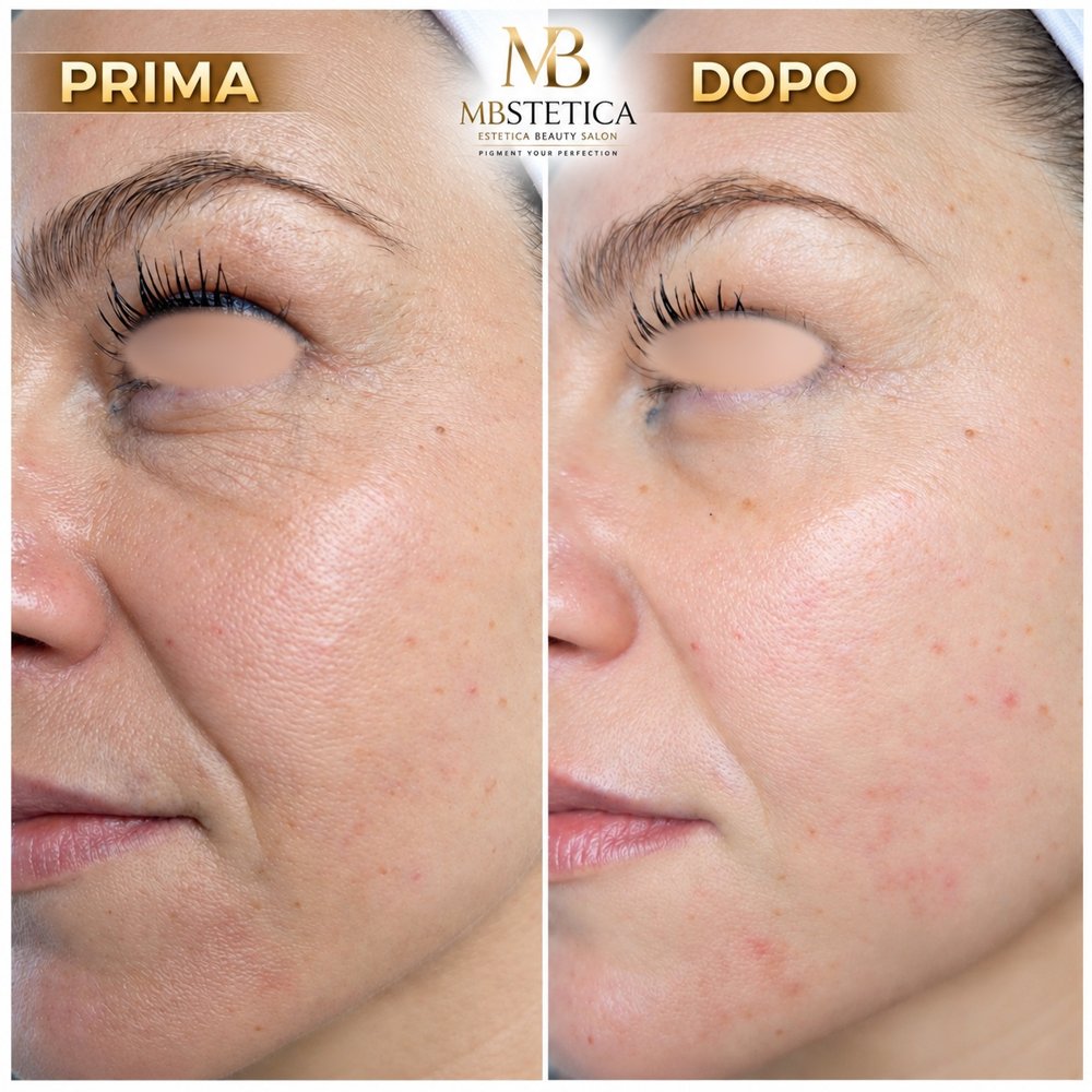 Nano-needling viso Genova prima e dopo